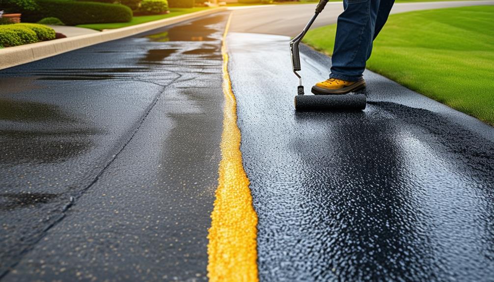 wet asphalt before sealing